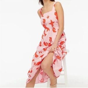 J crew Pink Starfish and Lobster Print Dress